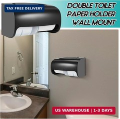 Maxcheck 2 Pcs Commercial Toilet Paper Dispenser Wall Mount Double 2 Roll Lockin