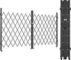 Double Folding Security Gate 85″ H x 150″ W with Keys Aluminium Mesh