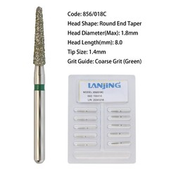 Dental Diamond Burs FG Round End Taper Football Coarse Fine High Speed 856 850