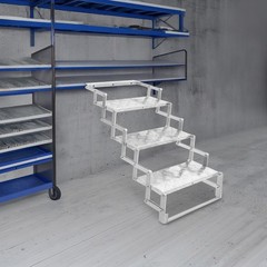 3 Steps Ladder Step Camper Aluminum Alloy Foldable Scissor Stairs Ladder 110kg