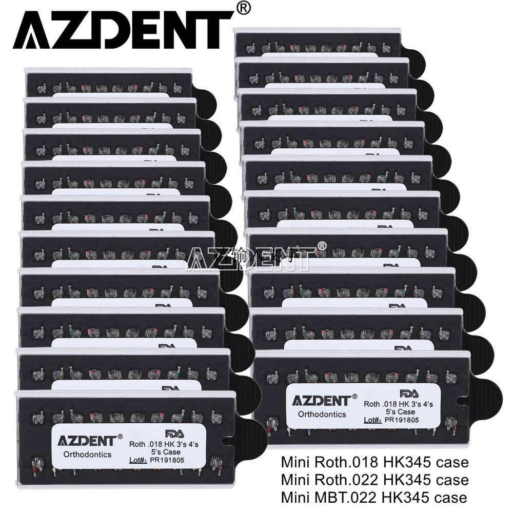10X Dental Orthodontic Monoblock Bracket Braces Mini Roth/MBT 018/022 AZDENT