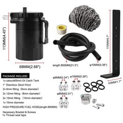 Aluminum Oil Catch Can Tank 350ml Universal Fit For Cars With Bracket