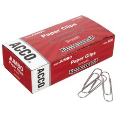 ACCO Brands Paper Clips Jumbo Smooth Economy 10 Boxes 100/Box (72580)