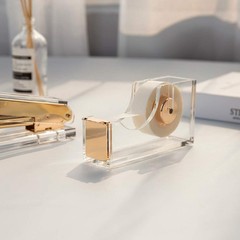 SIRMEDAL Contemporary Ultra Clear Acrylic Gold Quality Tape Dispenser Single …