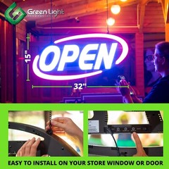 Led Open Sign for Business – Stand Out with 64 Super-Bright Color Combos to Matc