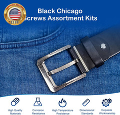 25 Sets M5 X 4Mm Chicago Screws, 3/16(5Mm) Black Leather Rivets, Carbon Steel Ph