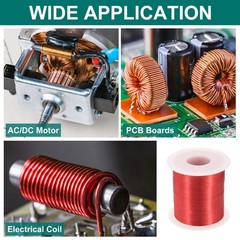 43 AWG Magnet Wire, 43 Gauge 16 oz Enameled Copper Wire, 155C(311F) Red