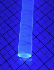 CLEAR BLUE FLUORESCENT ACRYLIC PLEXIGLASS LUCITE ROD 1” DIAMETER 12” INCH LONG