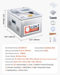 VEVOR Chamber Vacuum Sealer Commercial Vacuum Sealing Bag Packing Machine 260W