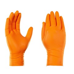 GLOVEWORKS HD Orange Nitrile Disposable Gloves 8 Mil Raised Diamond Texture