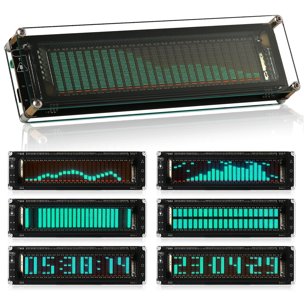 Bluetooth 5.0 Audio Spectrum MIC Pickup VFD Sound Level Meter Display w/ AGC