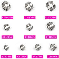 100/260Pcs Hose Clamps Single Ear Stainless Steel Air Water Fuel Pipe Clips Kit