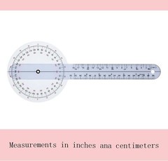 12 in Goniometer 360° Transparent Protractor Physical Therapy Measurement Ruler