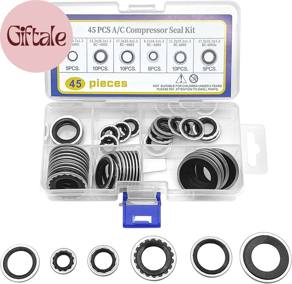 45PCS AC Gasket Sealer AC O Ring Seal Kit Versatile AC Seal Kit for Fixing Car A