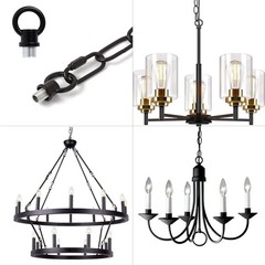 Hook Rings for Light Fixture M10/M12 Available Pack of 2 with 2 Link Black