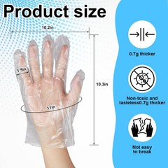 Plastic Disposable Gloves Bulk Clear Safe Food Service Glove for Kitchen Cook…