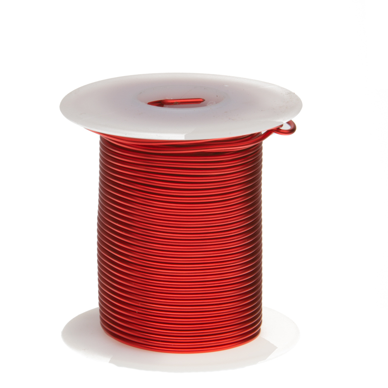 18 AWG Gauge Enameled Copper Magnet Wire 8 oz 100′ Length 0.0415″ 155C Red