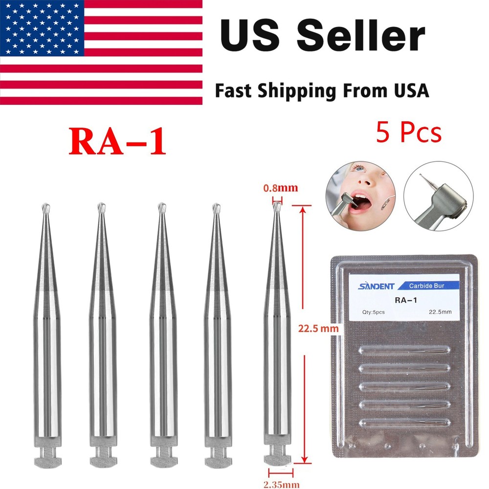 5-200pcs Dental Round Tungsten Carbide Bur Latch RA#1-8 for Slow Speed Handpiece