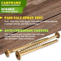 50-Pack #14x3in Bronze Coated Torx/Star Drive Structural Wood Screws Heavy