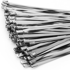 Metal Zip Ties of 100 Pcs, 11.8 Inch 304 Stainless Steel Cable Ties, Heavy Duty