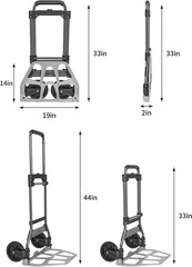 Heavy-Duty Folding Cart with 44” Telescoping Handle – Smooth Rolling Wheels
