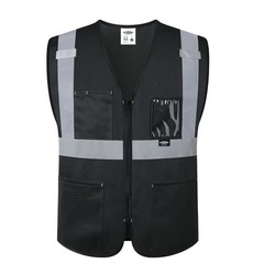 JKSafety Safety Vest for Men Women Hi Vis Construction Medium, Black