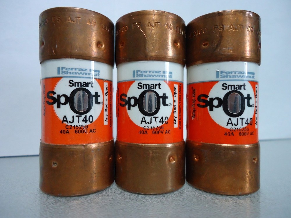 New Lot Ferraz Shawmut AJT 40 Smart Spot Amp Fuses Class J LPJ 40 600V