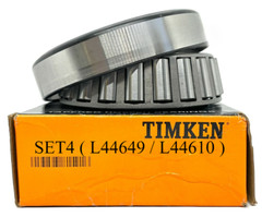 New Set 4,L44649 & L44610 Timken Cup & Cone Set & Return Metal