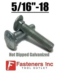 5/16″-18 Hot Dipped Galvanized Carriage Bolts Coach Bolts – Select Length & Qty