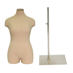 Adult Female Plus Size Half Body Mannequin Dress Form Pinnable Torso