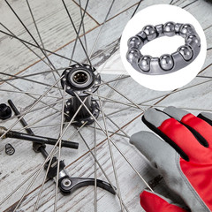 4Pcs 1/4 in X 9 Balls Bicycle Crank Ball Bearing Bottom Bracket Bearings