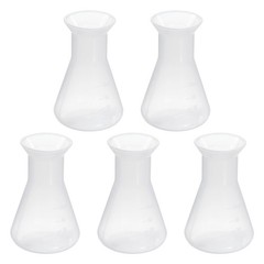 50ml Plastic Erlenmeyer Flask, 5 Pack Wide Mouth Conical Flask