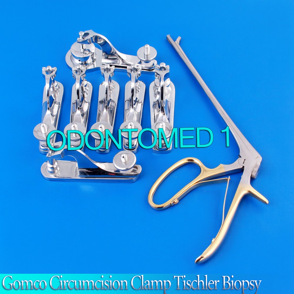 13 Pc GOMCO CIRCUMCISION CLAMP 1.1 1.3 1.45 1.5 1.6 2.1 3.2 cm Tischler biopsy