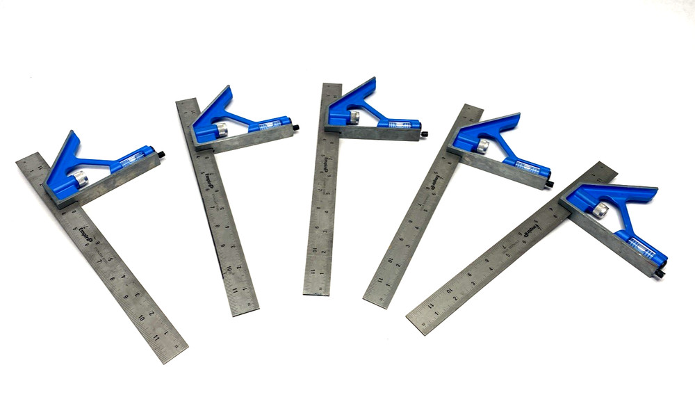 Empire E250 12 in. TRUE BLUE Combination Square LOT OF 5