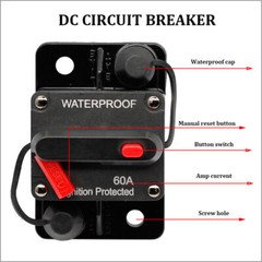 Waterproof Car Circuit Breaker Fuse Reset 30-300 Amp 12V-48V DC Car Boat Auto