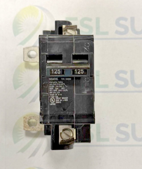 Siemens MBK125A Circuit Breaker 125A 2P 120/240VAC New!