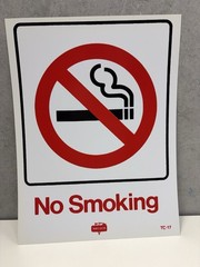 NASSCO No Smoking Sign TC-17 Red White Safety Notice Plastic 12×9