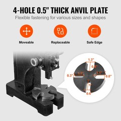 Arbor Press 1 Ton Manual Desktop Press Lever Mountable Bearings Cast Iron