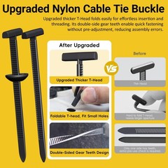 Aymier 120 Pcs Nylon Universal Cable Tie Buckle with Clear Storage Box, Upgraded