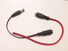 Qty5 5.5mm x 2.1mm Male/Female DC Barrel extention cables, approx 15in long