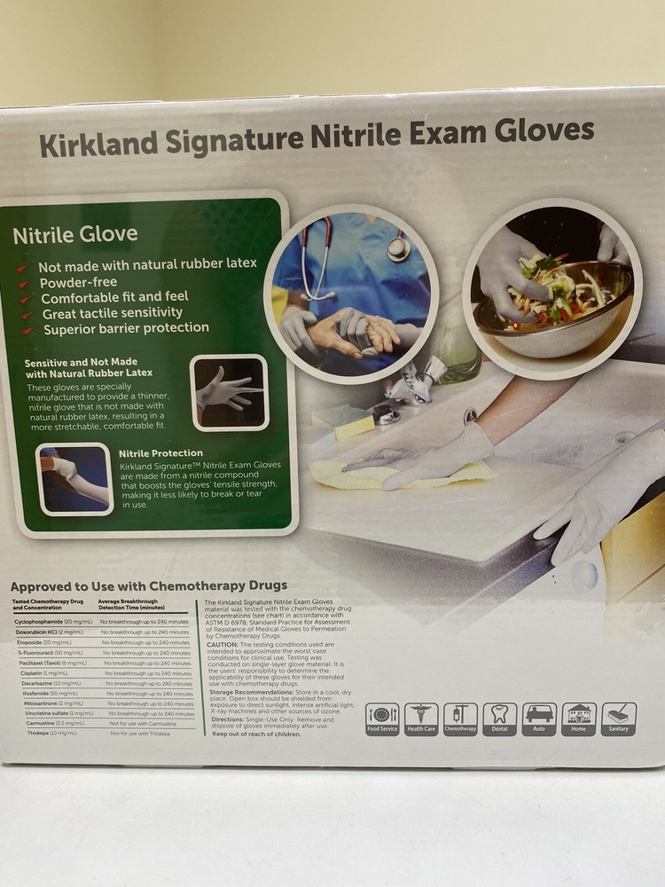Kirkland 467120 Nitrile Exam Gloves, Medium – 2-200 Count Boxes (400 Total)