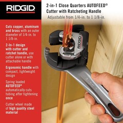 Close Quarters Tubing Cutter with Ratchet Handle