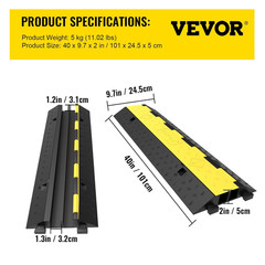 Heavy-Duty Cable Protector Ramp – 5 Pack, 2 Channels, 11K LBS Capacity