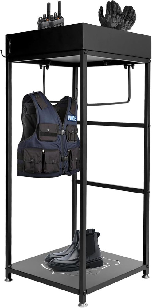 Police Gear Rack, 18″ x 18″ x 44″ Tactical Gear Stand, 260 LBS Body Armor Stand