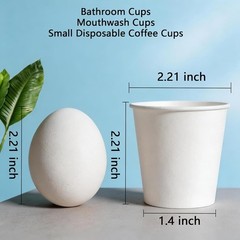 Disposable Paper Coffee Cups 3 oz 100 Count, Bathroom Mouthwash Cups, Leak-Proof