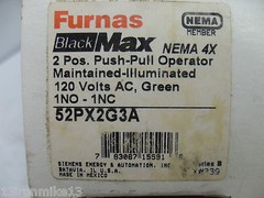⭐NEW IN BOX⭐ FURNAS 52PX2G3A GREEN ILLUMINATED 2-POS.PUSH PULL BUTTON MAINTAINED