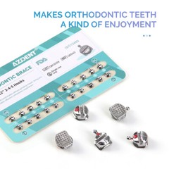 AZDENT Dental Orthodontic Metal Brackets Braces Q-type ROTH/MBT 0.022 Hook 3 4 5
