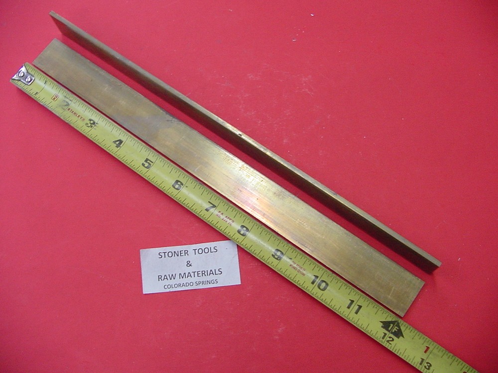 2 Pieces 1/8″x 3/4″ C360 BRASS FLAT BAR 12″ long Solid Plate Mill Stock H02 .125