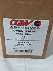 CGW Flap Disc: 4-1/2" Dia, 7/8" Hole, Aluminum Oxide, Type 29 Box of 1