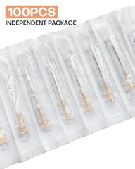 100Pcs 25G Needles 25Gauge 1Inch/25mm Sterile Disposable Injection Needles Dispe